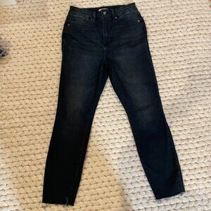 Good American Good Waist Crop Raw Hem Jeans